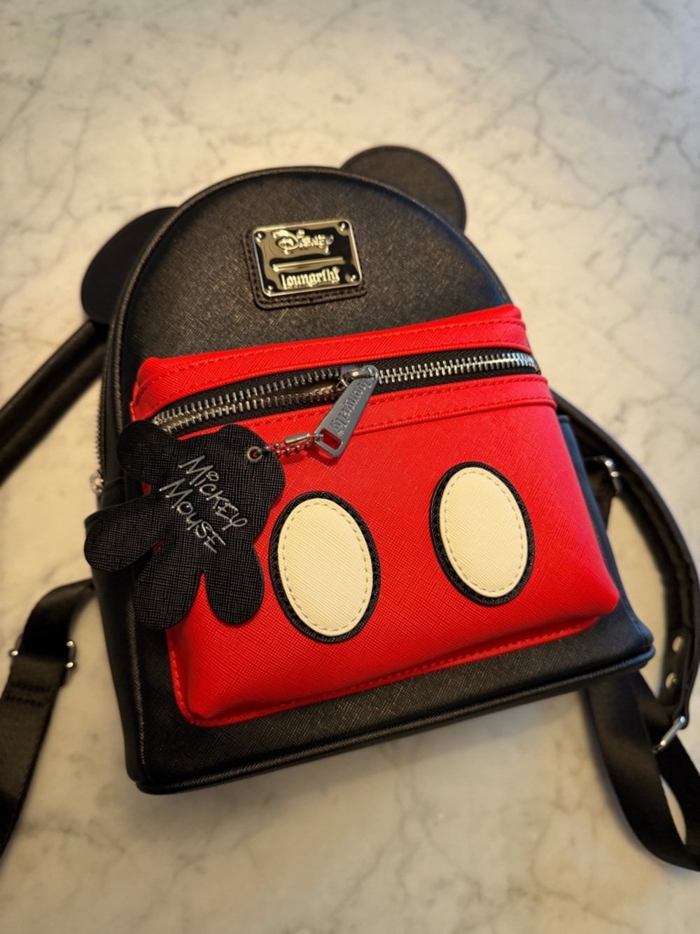 NWT Disney Loungefly Black & Red Mickey Mouse Ears Backpack - Picture 7 of 10